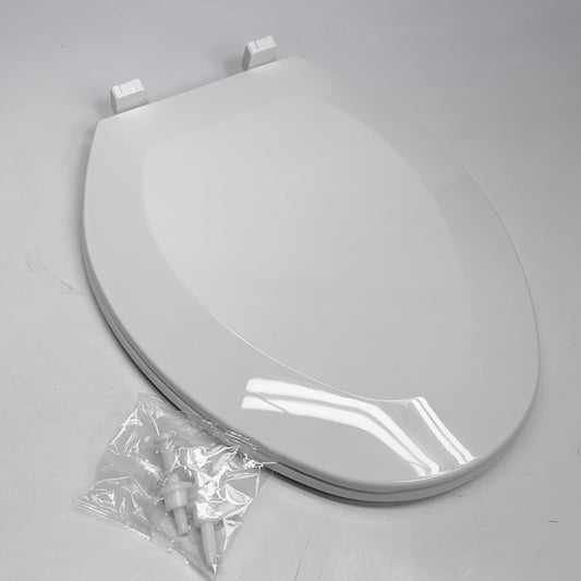 EZ-FLO Plastic Toilet Seat Elongated 14.25” x 18.5” White 65903