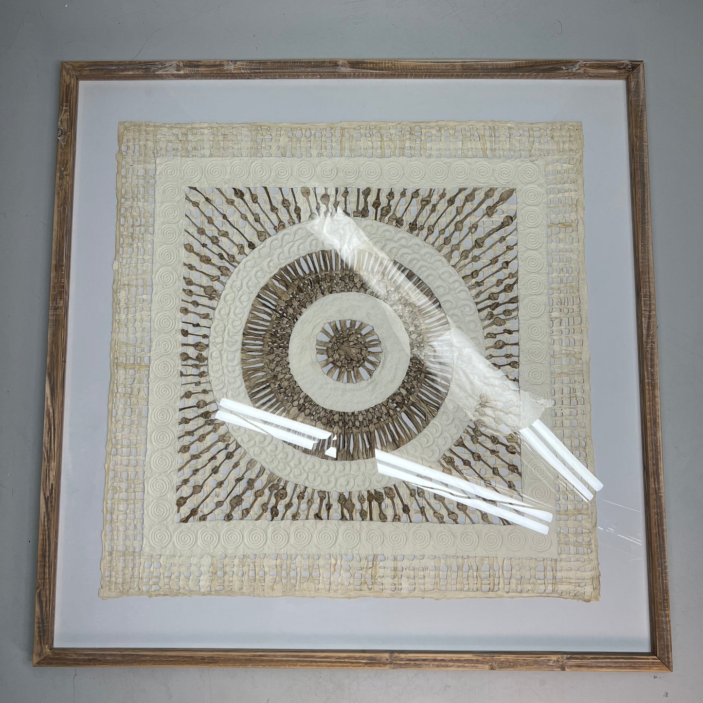 RAZ IMPORTS 2024 Paper Mache Framed Wall Art 32" Tan/White 4428005