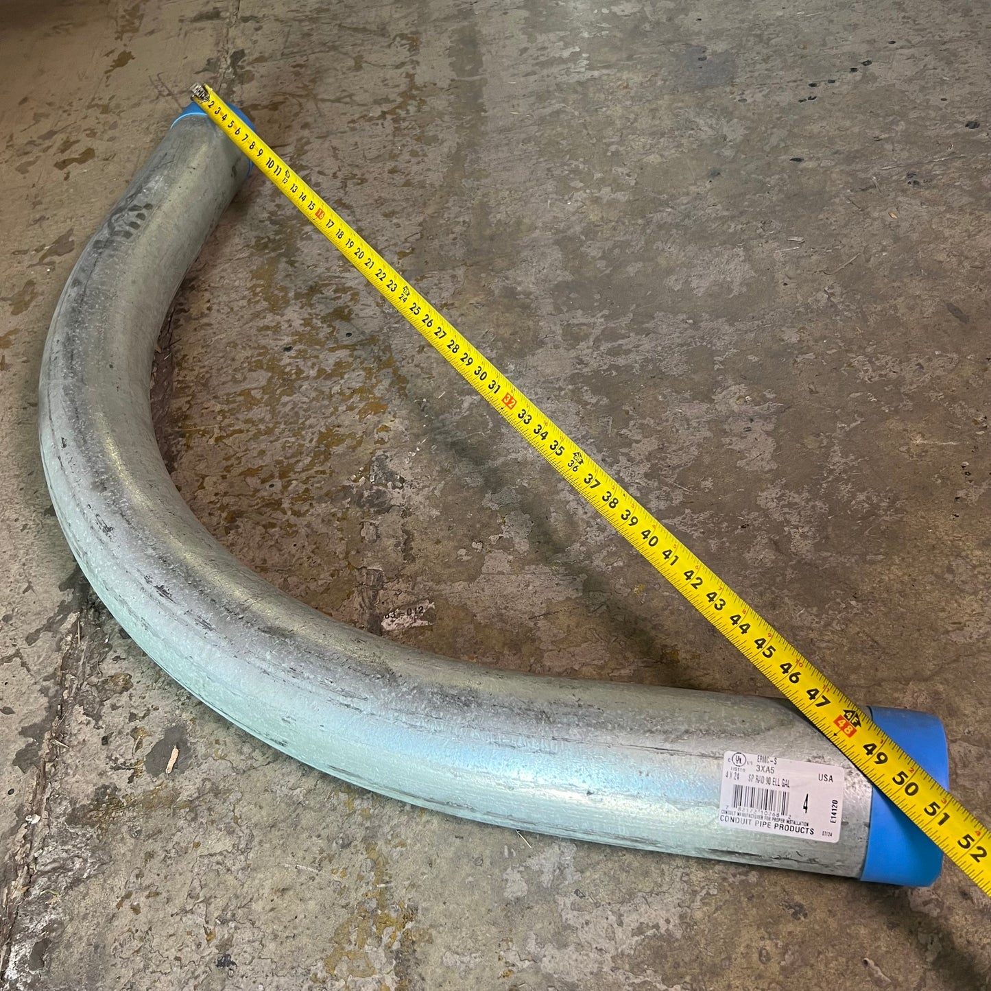 ZA@ Pallet of CONDUIT PIPE PRODUCTS (5-PACK) Galvanized Steel Elbows 4" x 24", Grey E14120