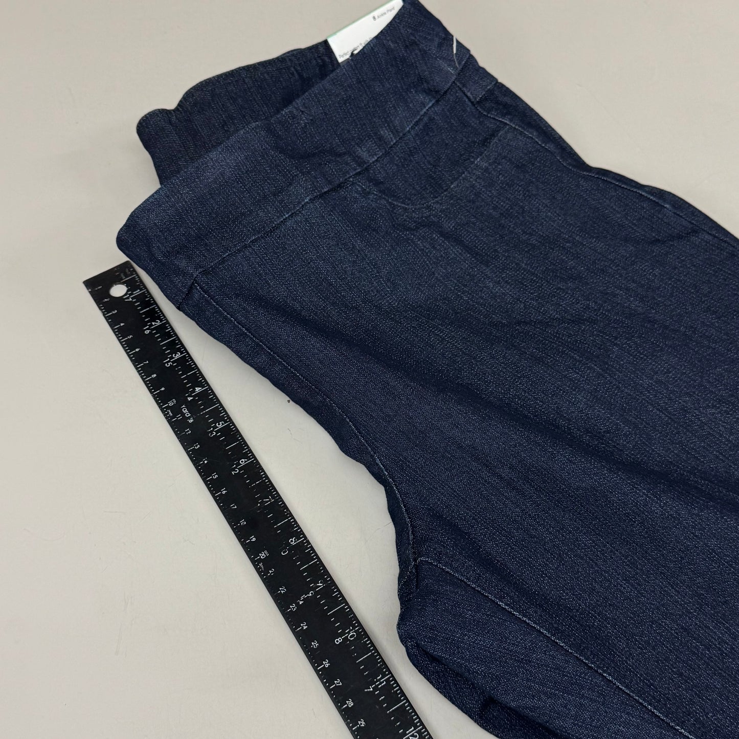 MULTIPLES Woven Ankle Pant Petite Women's Sz 8 Denim M2623P