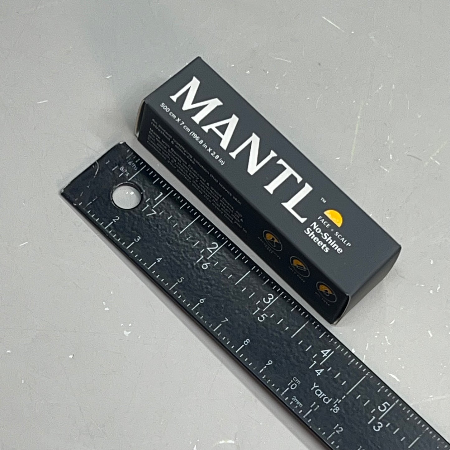 MANTL No-Shine Mattifying Sheets Made W/ Bamboo & Charcoal 196.8" X 2.8" Black