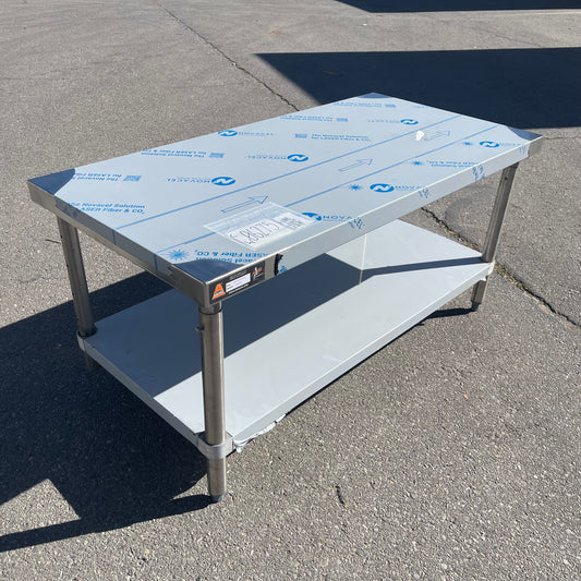Z@ AERO Work Table 48”x24”x24” Stainless Steel 3TS2448ADJ (As-Is, Missing Foot)