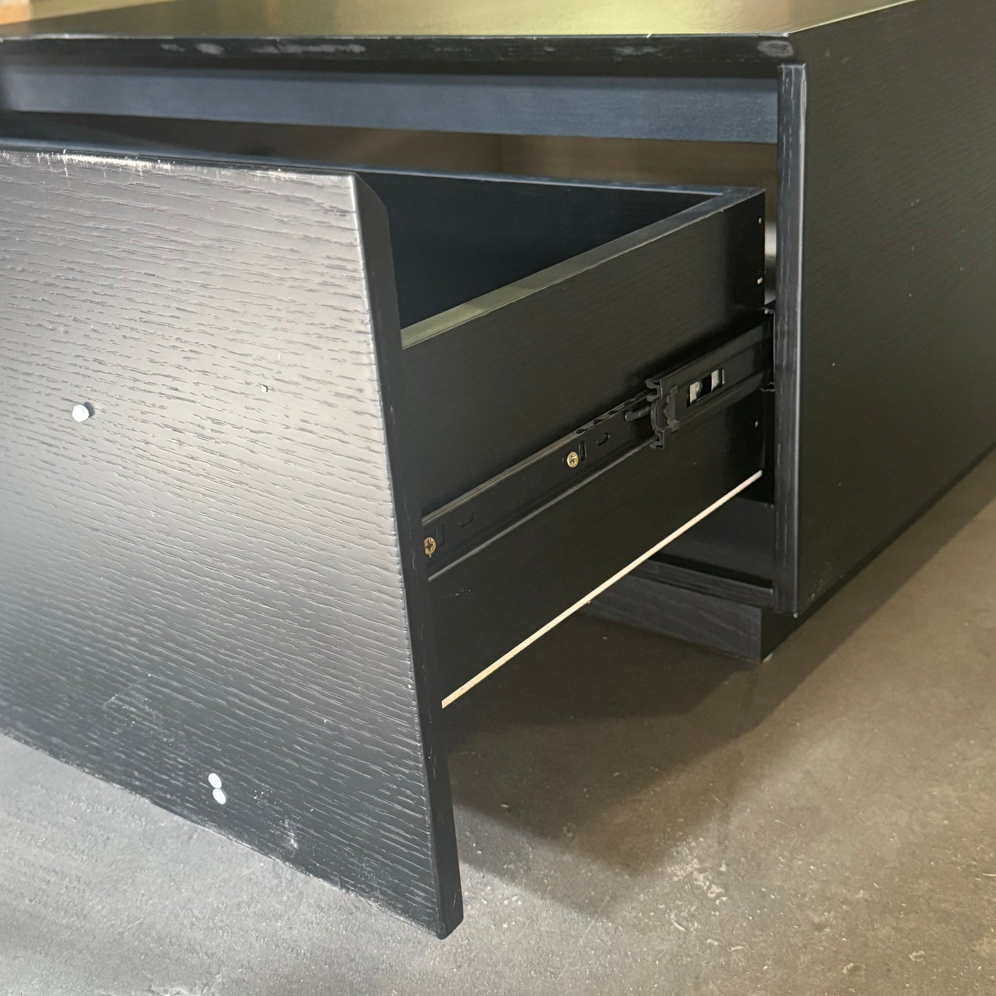 ZA@ INCHOI Storage 78" Wood Material Black (Damaged Corner)