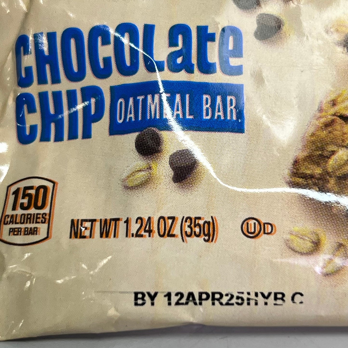 ZA@ BETTY CROCKER (144 PACK) Chocolate Chip Oatmeal Bar 1.24 oz BB 04/25 (New) H