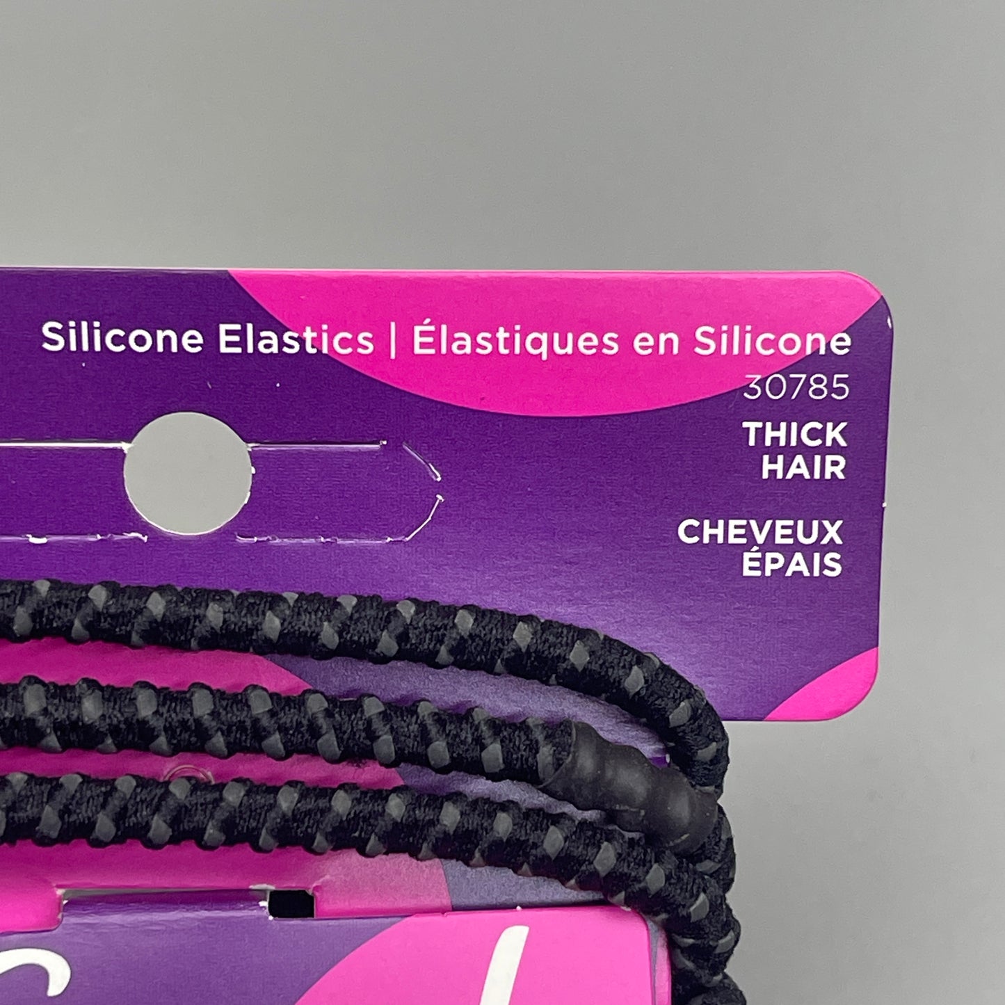 GOODY 3 Sets of 10! Anti-Slip Elastics for Thick Hair 30 CT Black/Grey 3000126 (New)