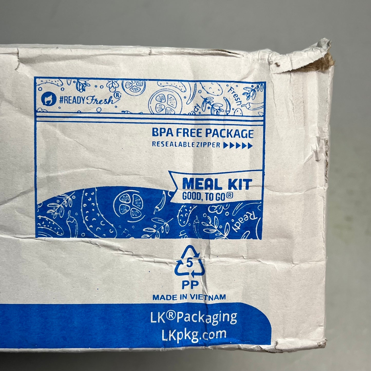 LK PACKAGING (250 PACK) Meal Kit Pouch Vented Ziplock 9.75"x6.5"  ZZ-LK-GNG1084