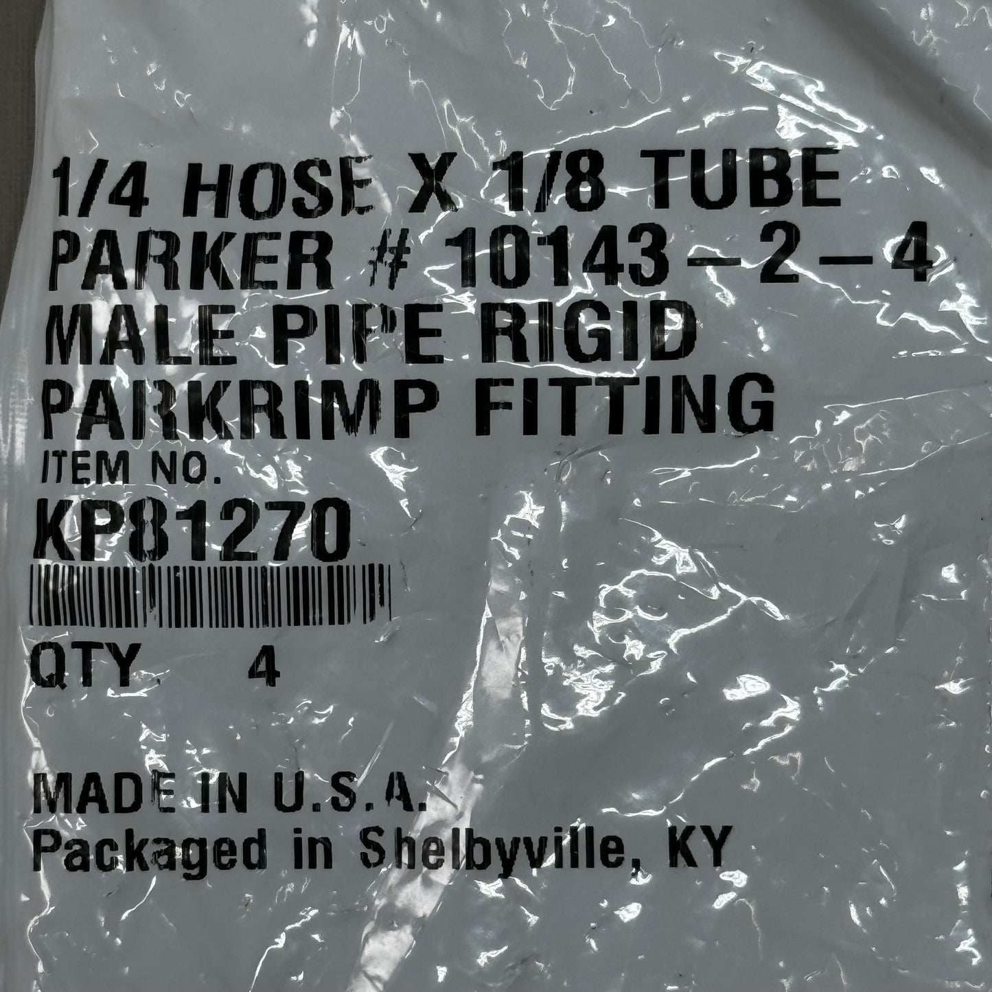 PARKER (4 PACK) Hydraulic Hose 10143-2-4 Male Pipe Rigid Fitting 1/4" x 1/8" Steel KP81270