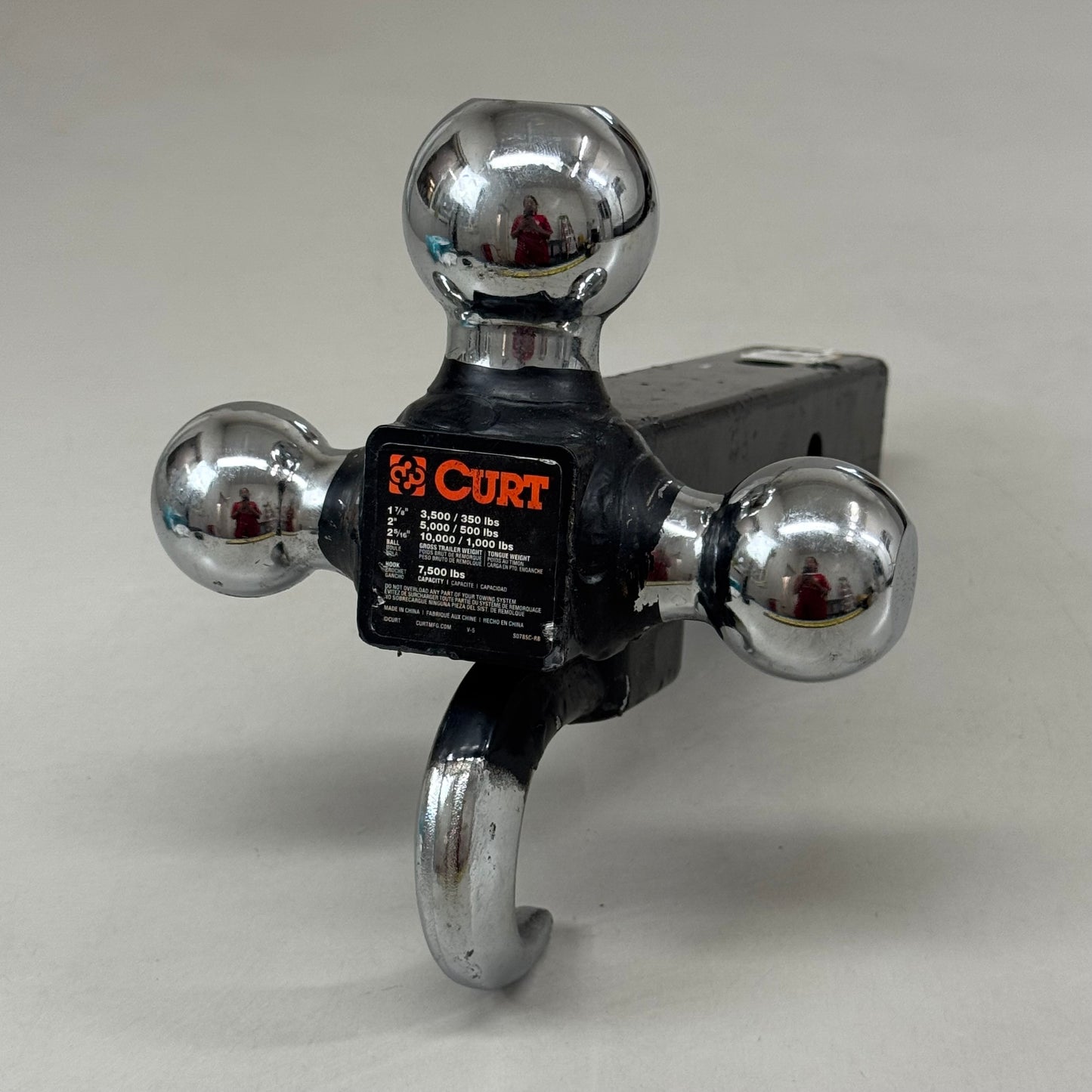 CURT Multi-Ball Mount & Hook 1' overall length Black 50785C-R8 (As-is )