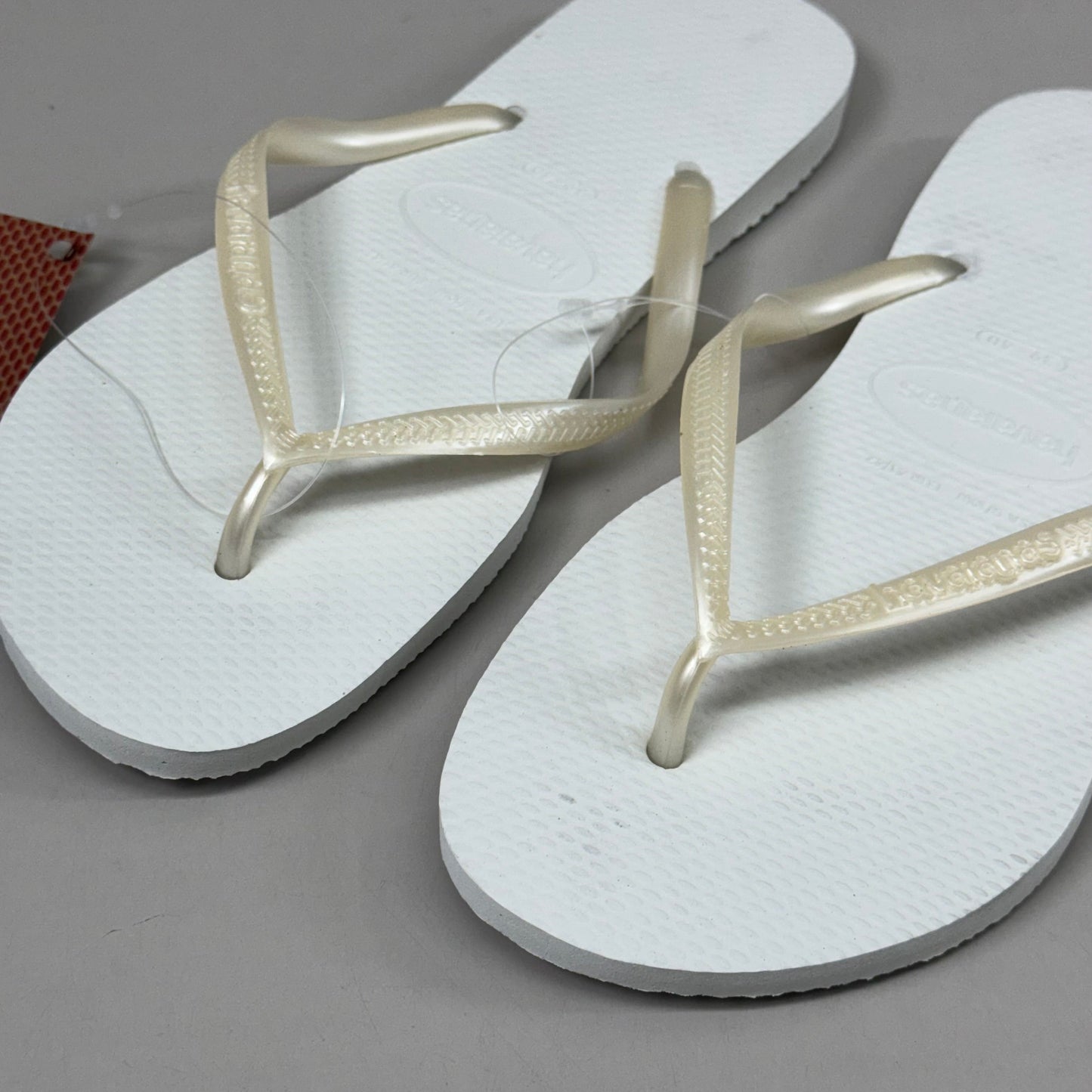 ZA@ HAVAIANAS High Quality Rubber Slim Flip Flops Non-Slip Women's 9/10 White 400030 D