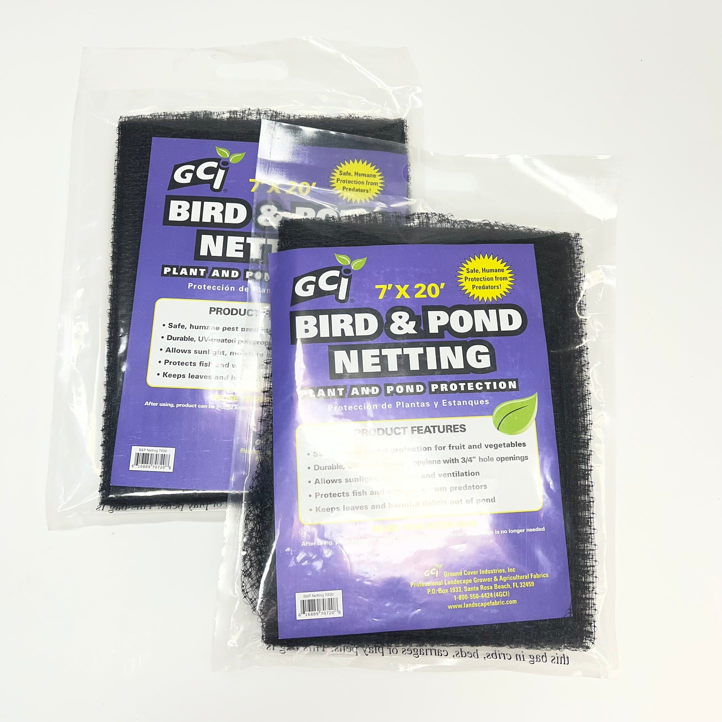 ZA@ GCI (2 PACK) Bird & Pond Netting Plant & Pond Protection 7'x20' Black 2913