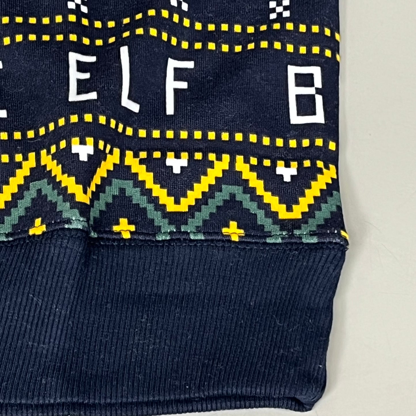 OLD NAVY Men's Christmas Holiday Buddy the Elf Crewneck Sweatshirt Sz L Navy/Green 572579-00-1