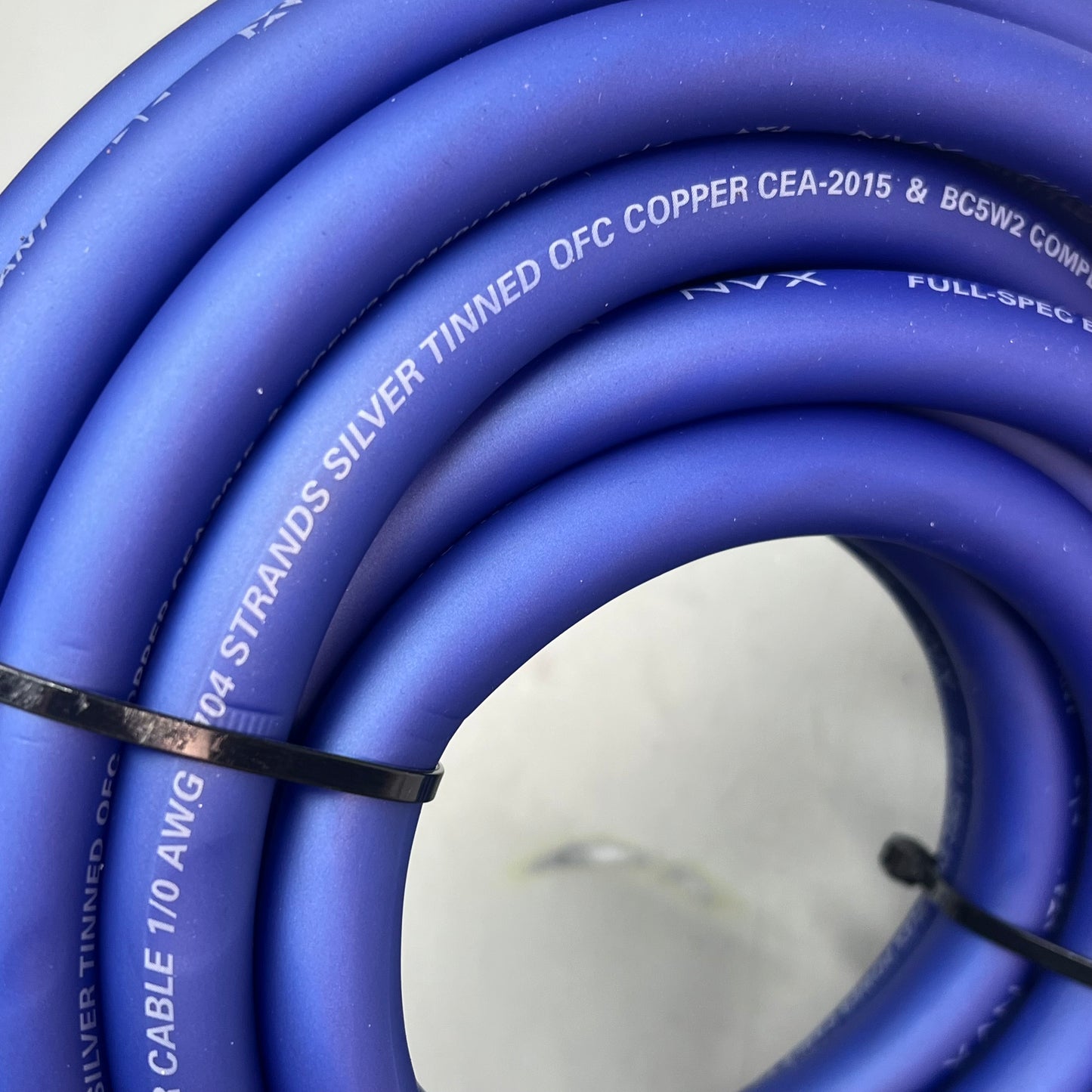 NVX Oxygen-Free Copper EnvyFlex Power/Ground Wire 1/0 Gauge 25' Blue XW0BL25