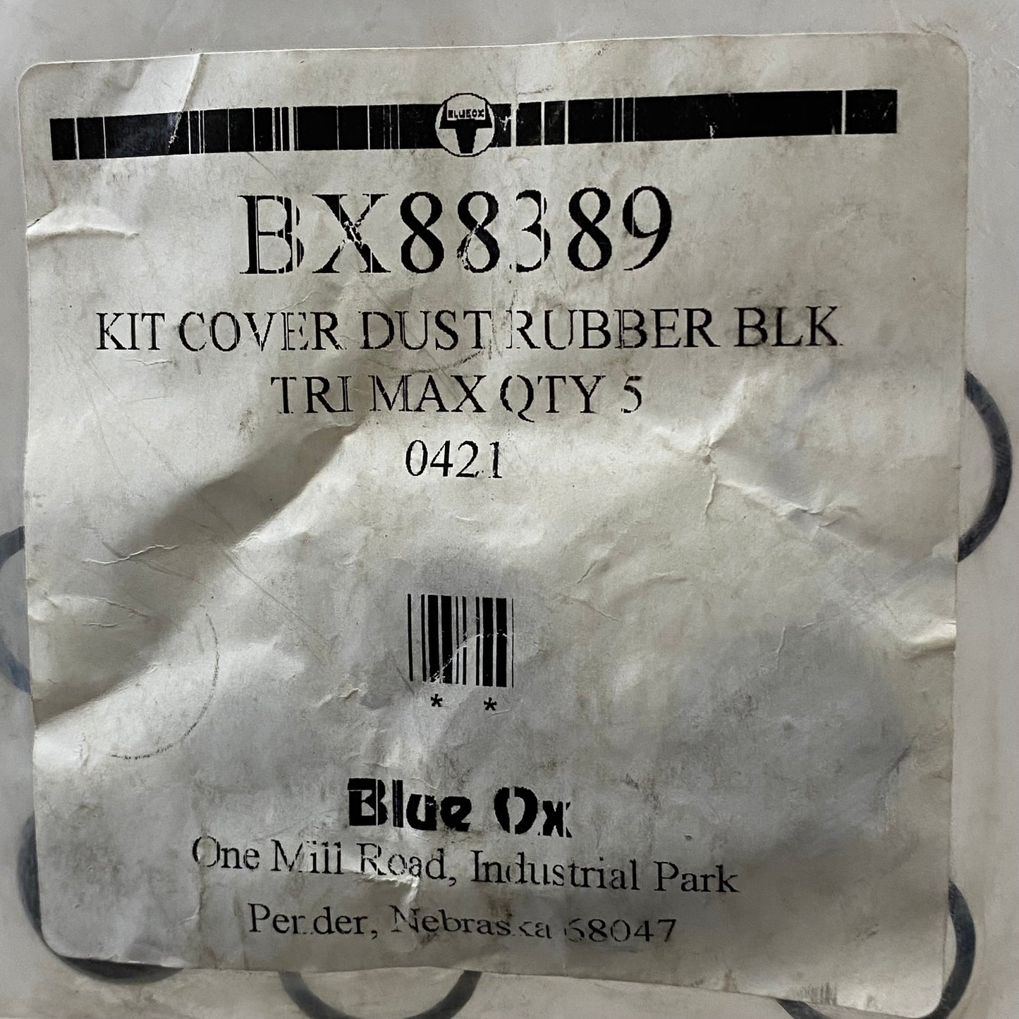 BLUE OX (5 PACK) Tri Max Rubber Dust Cover Kit Black BX88389 (New Other- Distressed Packaging)