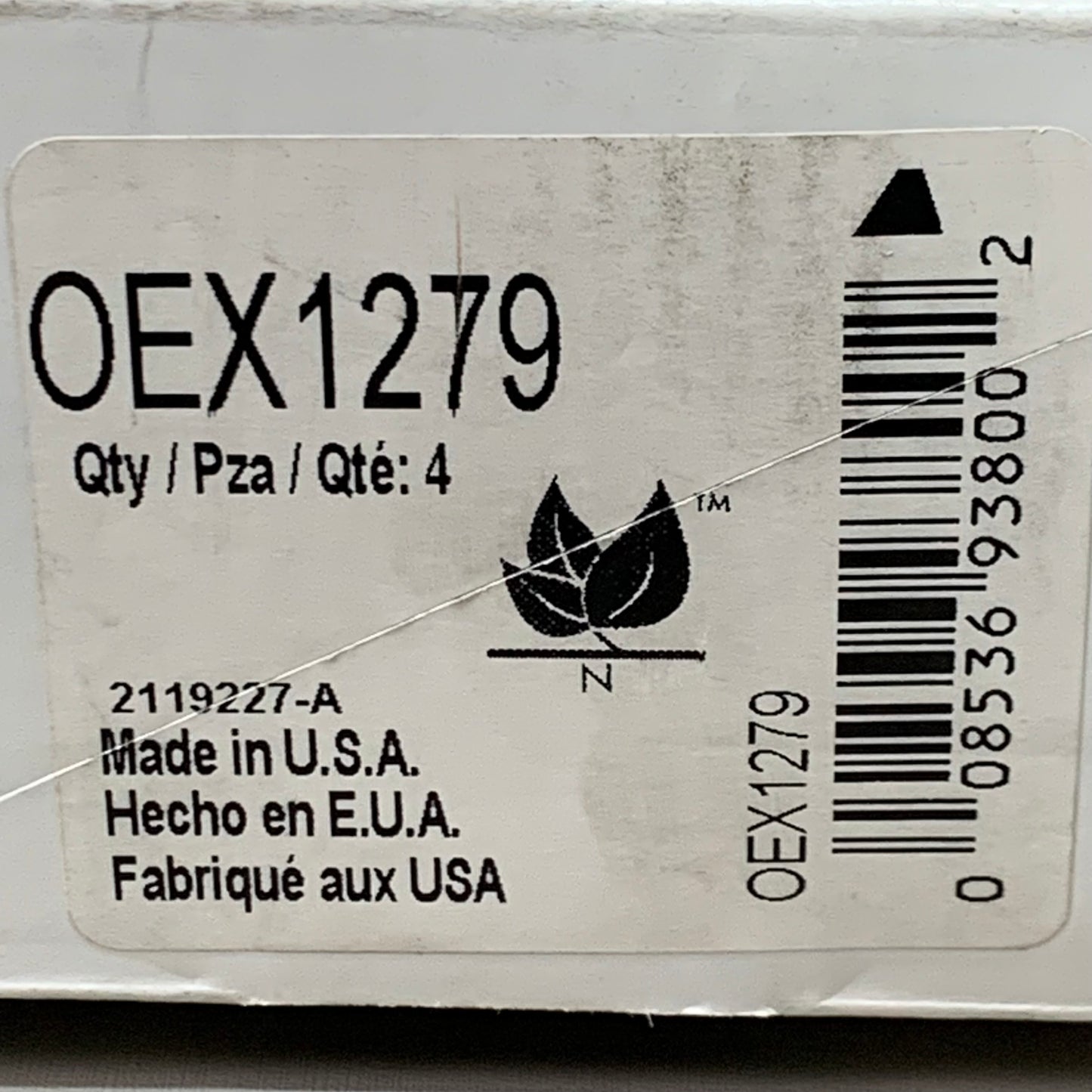 WAGNER OEx Ceramic Disc Brake Pad Set 5" x 2" Grey OEX1279