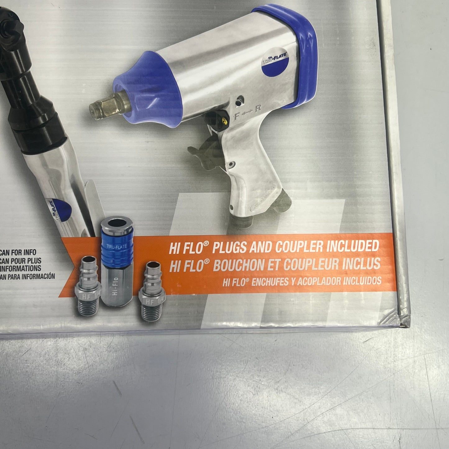 TRU-FLATE Air Ratchet & 1/2" Impact Wrench Kit 1/4" Air Inlet 6,500 RPM 25-590TF