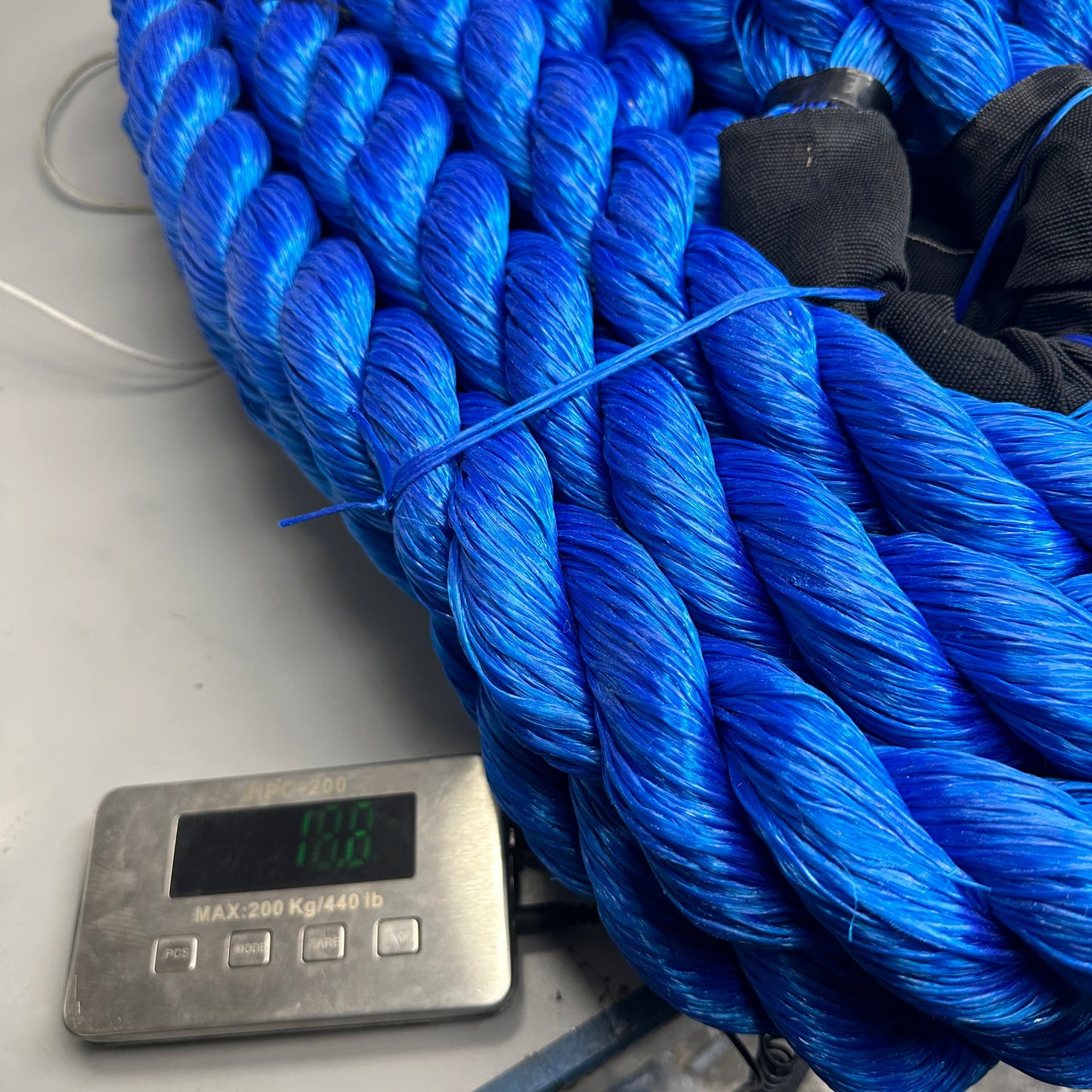 CUSTOM ROPES Tow Rope Front Wheel Assist/SM Tractors 62,500 lb Cap Blue TO62.5