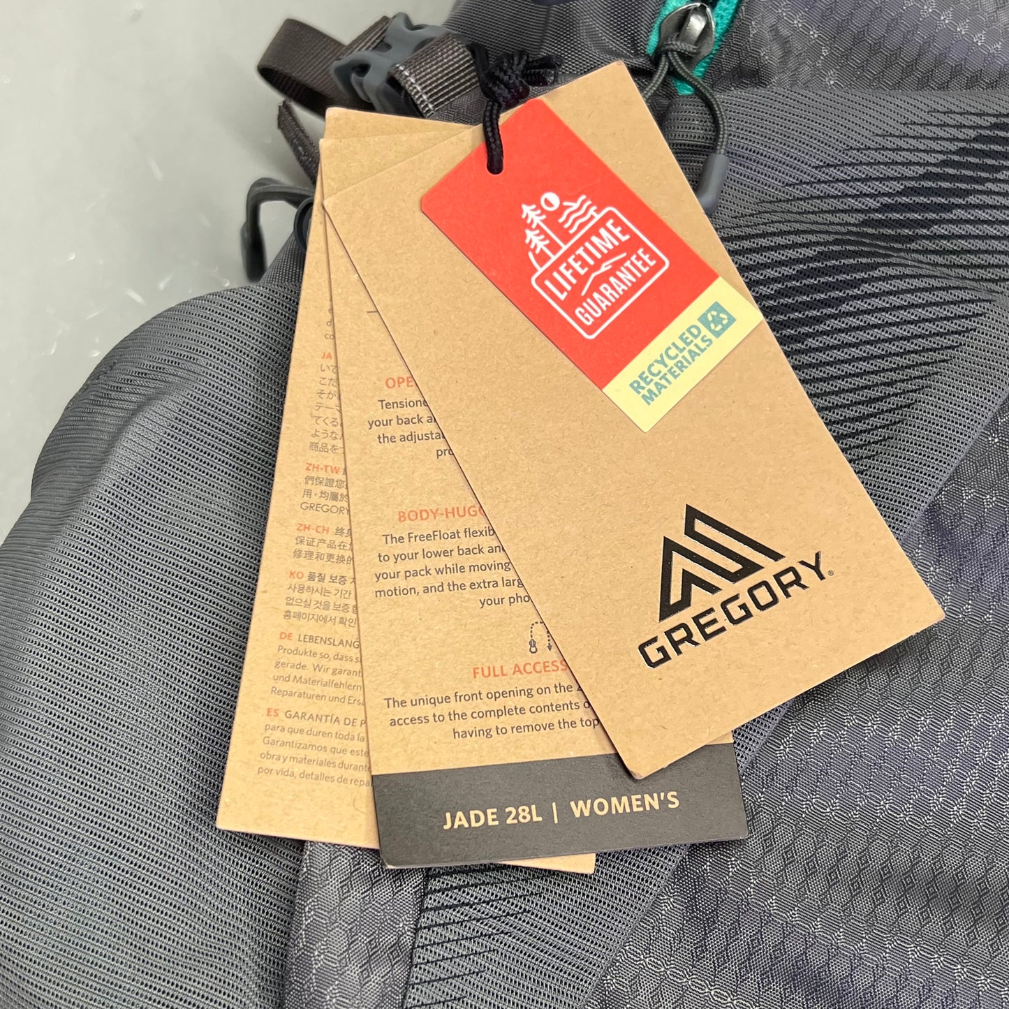 GREGORY Jade 28L Backpack W/ Free Float System & 3D Hip Belt SM/MD Mist Grey