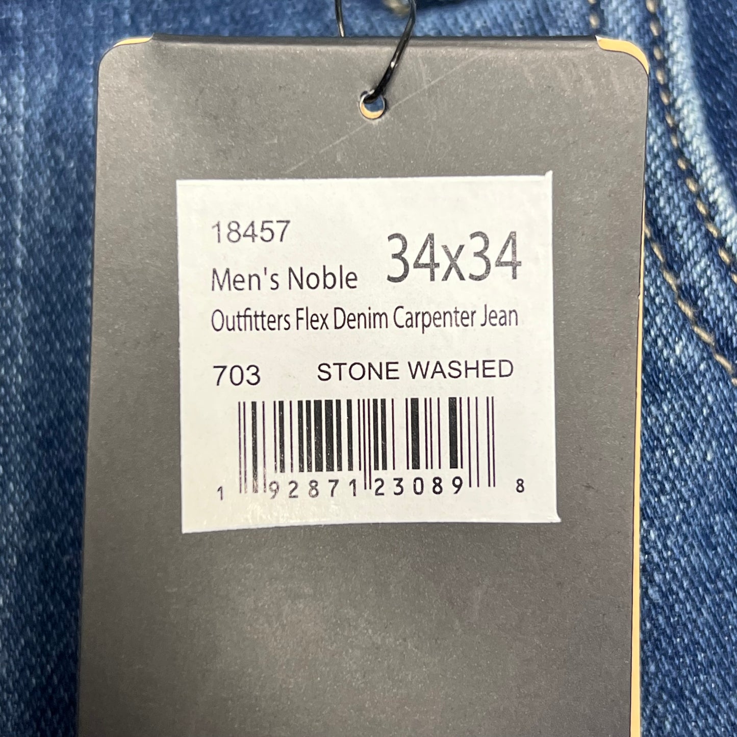 NOBLE OUTFITTERS Flex Denim Carpenter Jean Men's Sz 34x34 Stonewash 18457