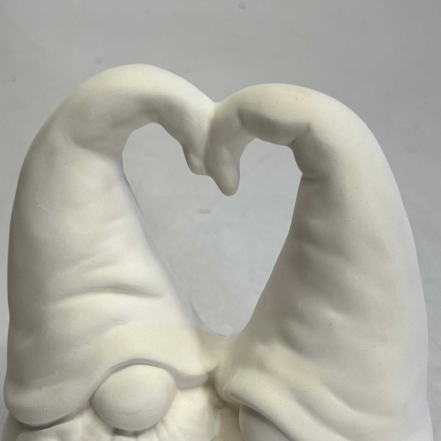 GARE Blank Ceramic Mr & Mrs Heart Gnome for Glazing & Painting 8"x6"x4" 032425