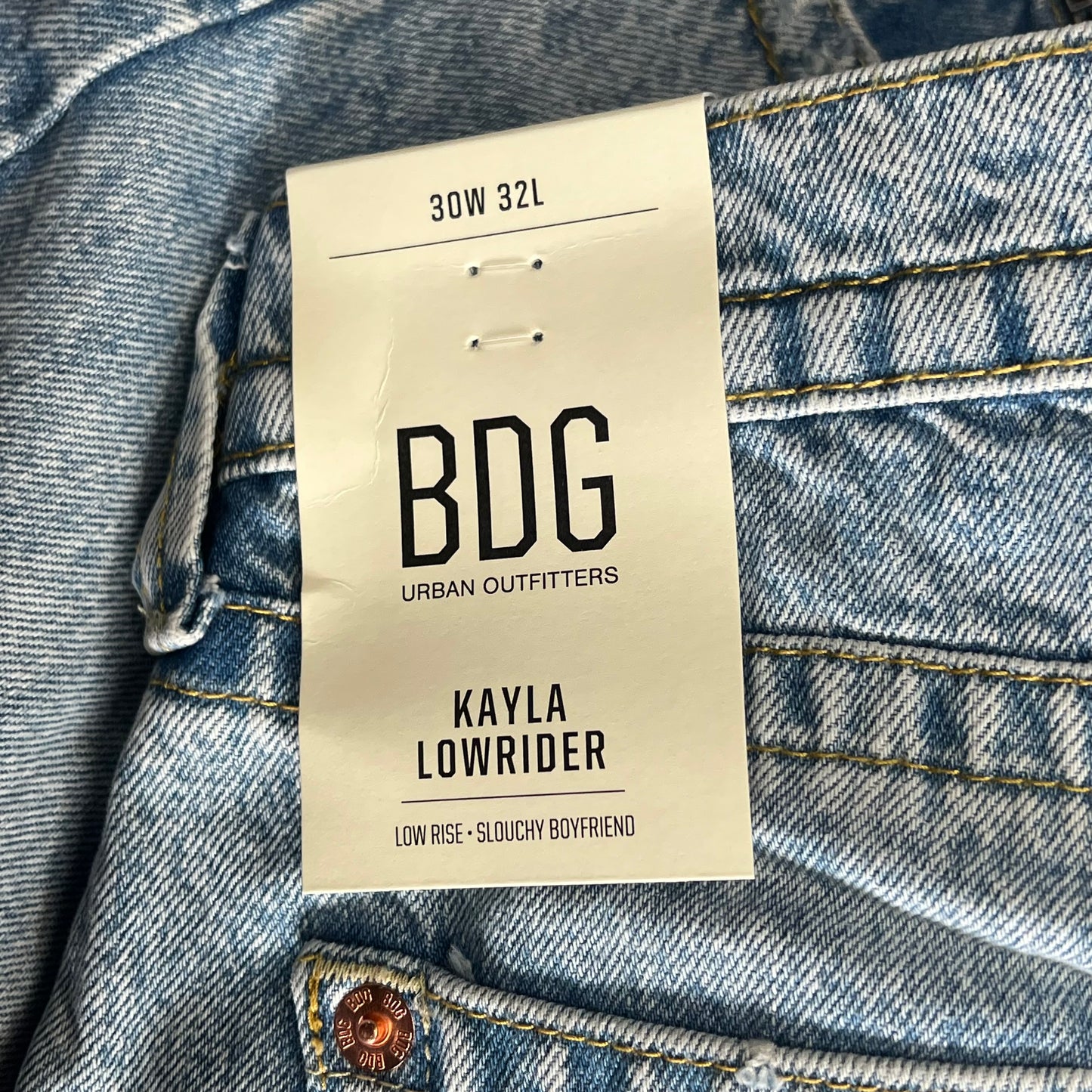 URBAN OUTFITTERS Kayla Low Rider Wide Leg Jeans Women's Sz 30W 32L Bleach