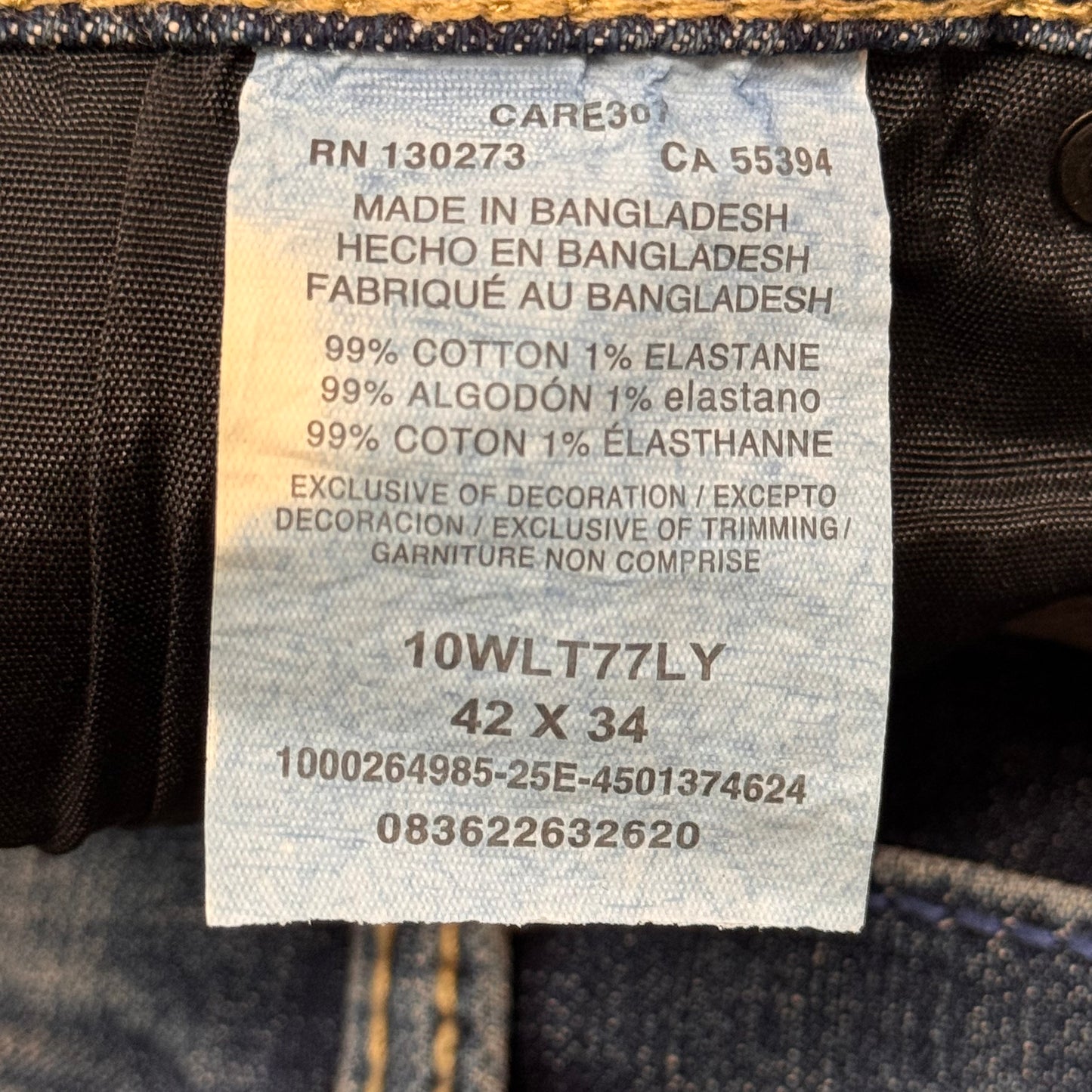 WRANGLER Retro Slim Boot Jeans Mens Pants 42 x 34 Layton 10WLT77LY