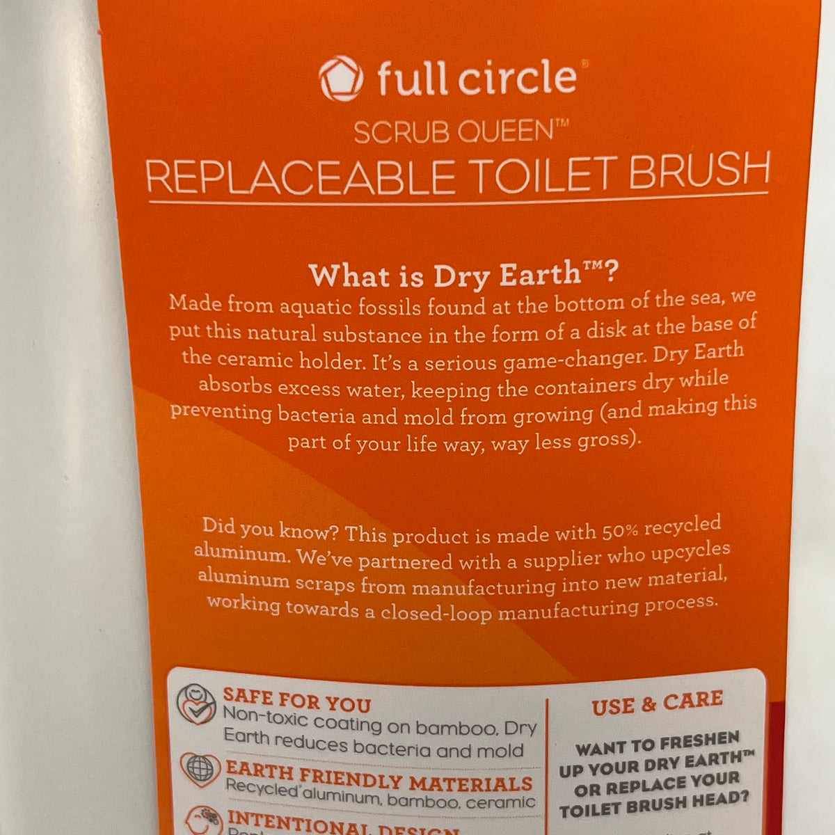 FULL CIRCLE Scrub Queen Toilet Brush Replaceable Mohawk Design Brush Head White