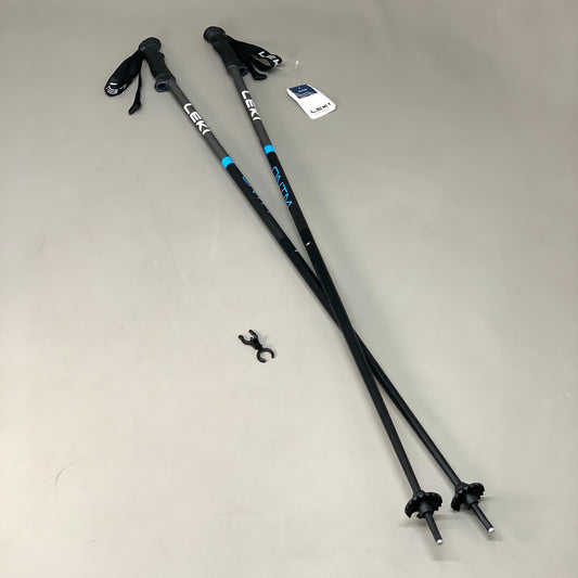 LEKI QNTM Ski Poles Aluminum Evocon 2K Soft 120cm/48in Black & Blue 65346383120