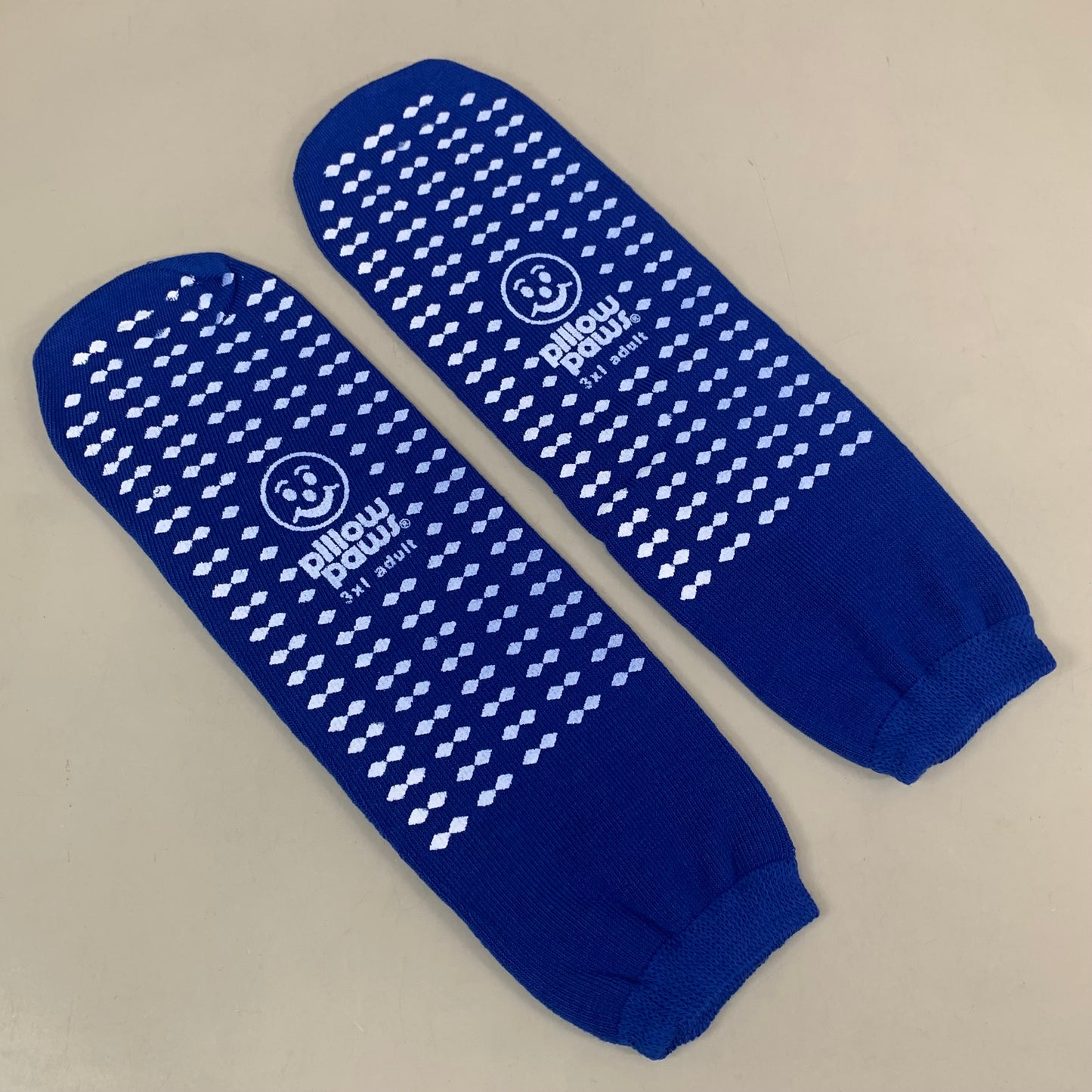 ZA@ PILLOW PAWS (6 PACK) Terries Bariatric Extra Wide Design Slipper Socks 3XL Blue 1099-001