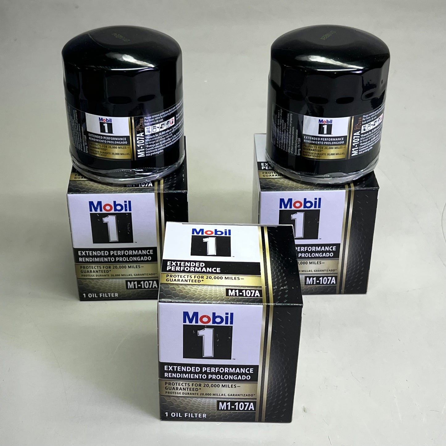 MOBIL 1 (3 PACK) Oil Filter Extended Performance Protects 20,000 Miles M1-107A