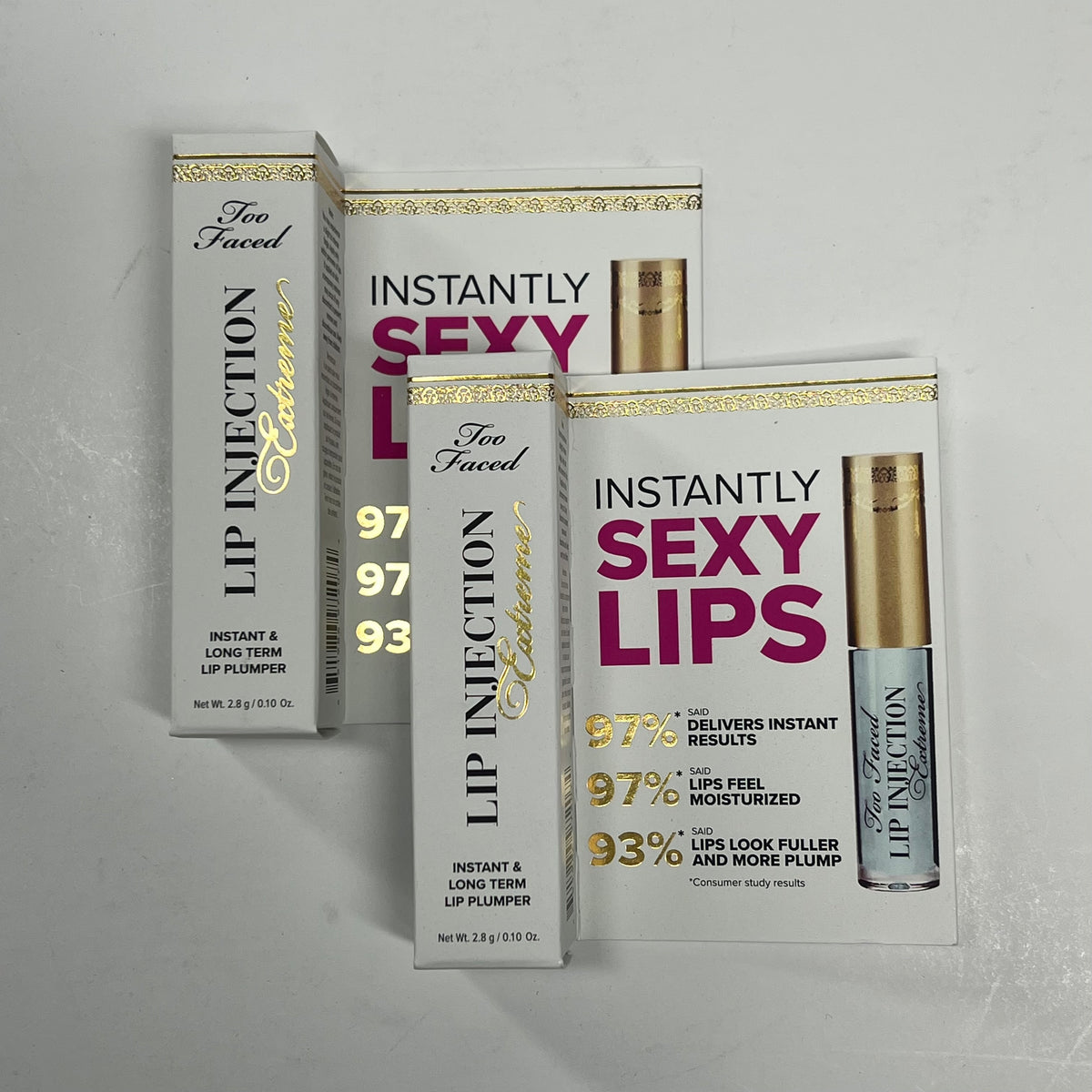 TOO FACED (2 PACK) Lip Injection Extreme Long Term Lip Plumper 0.10 oz Clear Shine