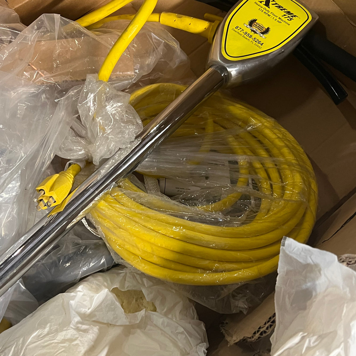 XTREME POLISHING SYSTEMS 175 Floor Buffer Machine 17" Chrome/Yellow L-17E-Y