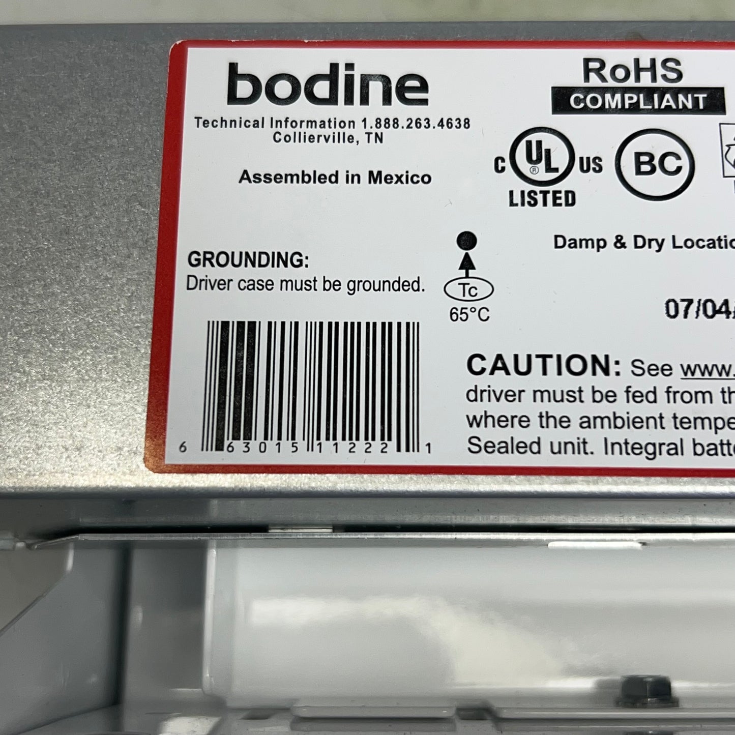 BODINE Emergency Led Driver 120/277V Freq 50/60Hz, BSL20B2