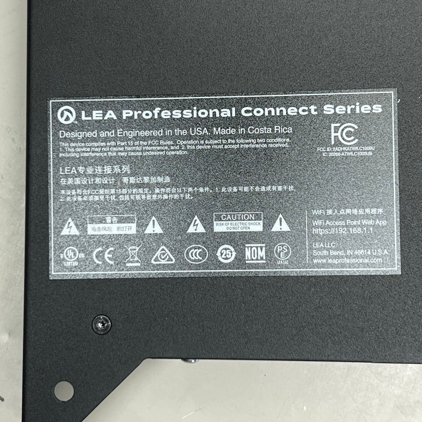 LEA Connect Series 8 Channel Smart Power Amplifier Sz 19” x 15.5” LEACS354