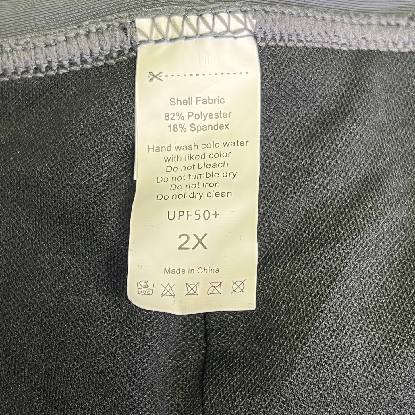 ATTRACO High Waist Swim Shorts Criss Cross Mesh Leg Women's Sz 2XL Grey/Black