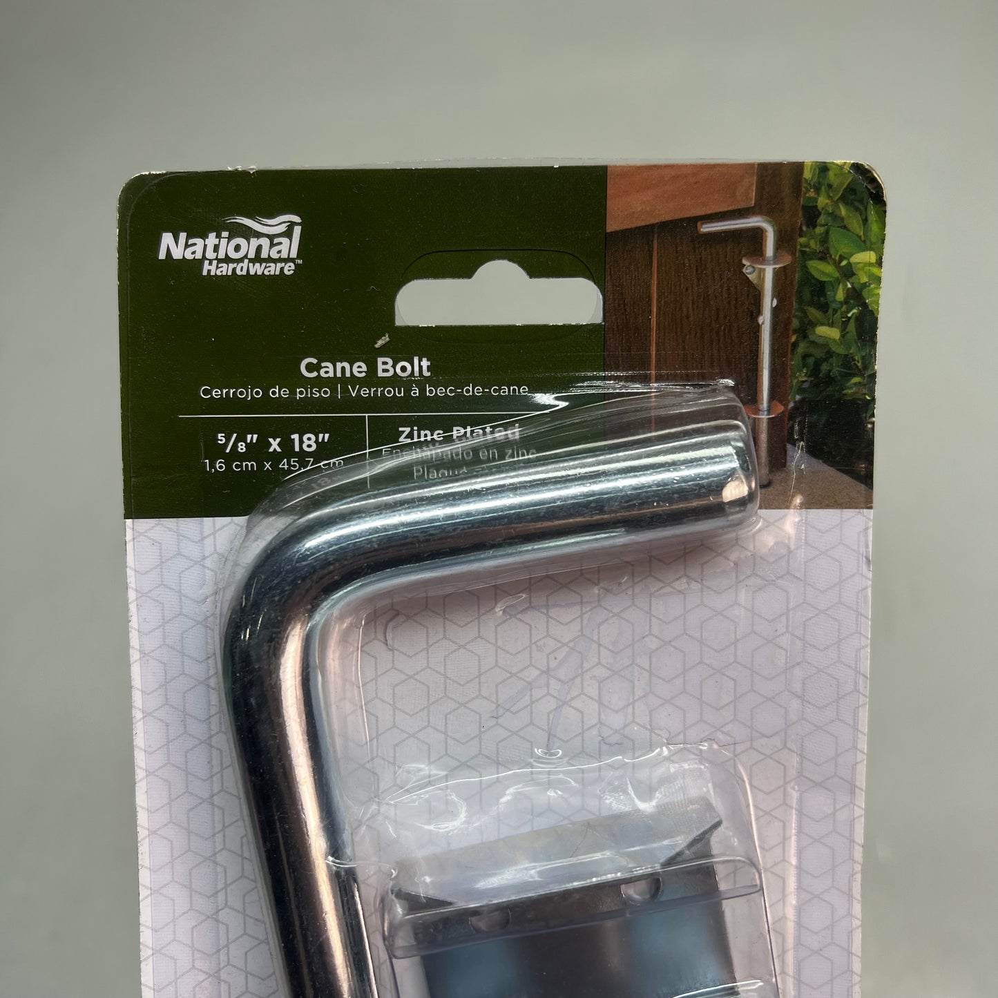 NATIONAL HARDWARE Zinc Plated Adjustable Throw Cane Bolt 5/8" X 18" N151-951