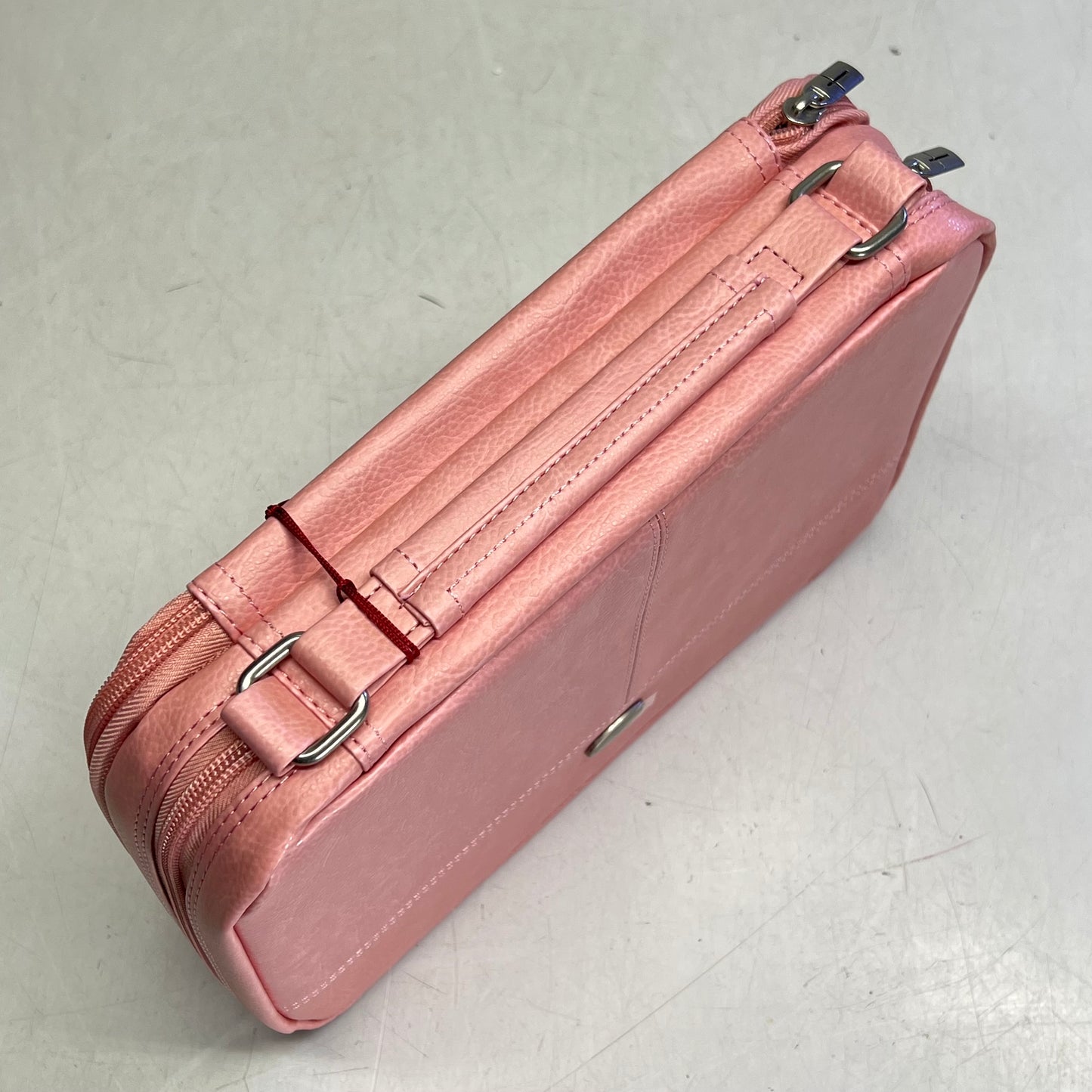 CHRISTIAN ART GIFTS Two-fold Faux Leather Organizer Bible Cover 7"x10" Pink