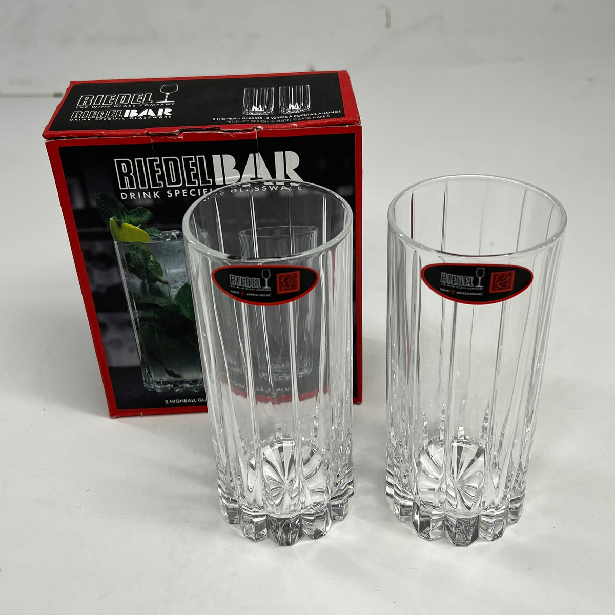 RIEDEL BAR (SET OF 2) Drink Specific High Ball Glasses Mixed Cocktails  Clear