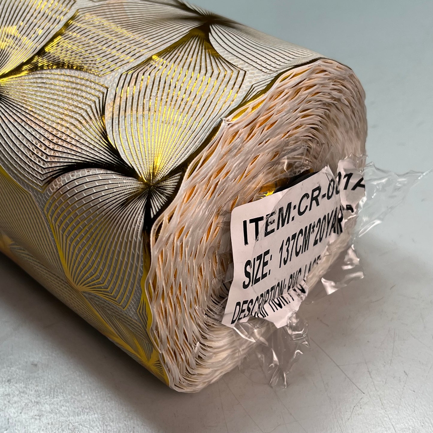 PVC Lace Dining Tablecloth Floral Pattern 54"x60' Clear/Gold