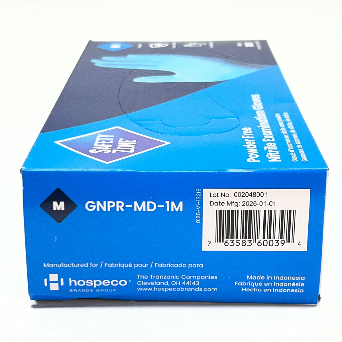 SAFETY ZONE (1000 Gloves) Powder Free Nitrile Examination Gloves Sz Medium - Blue