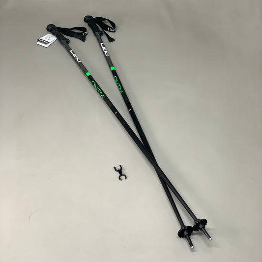 LEKI QNTM Ski Poles Aluminum Evocon Grip Black & Green 125cm / 50 in 65346382125