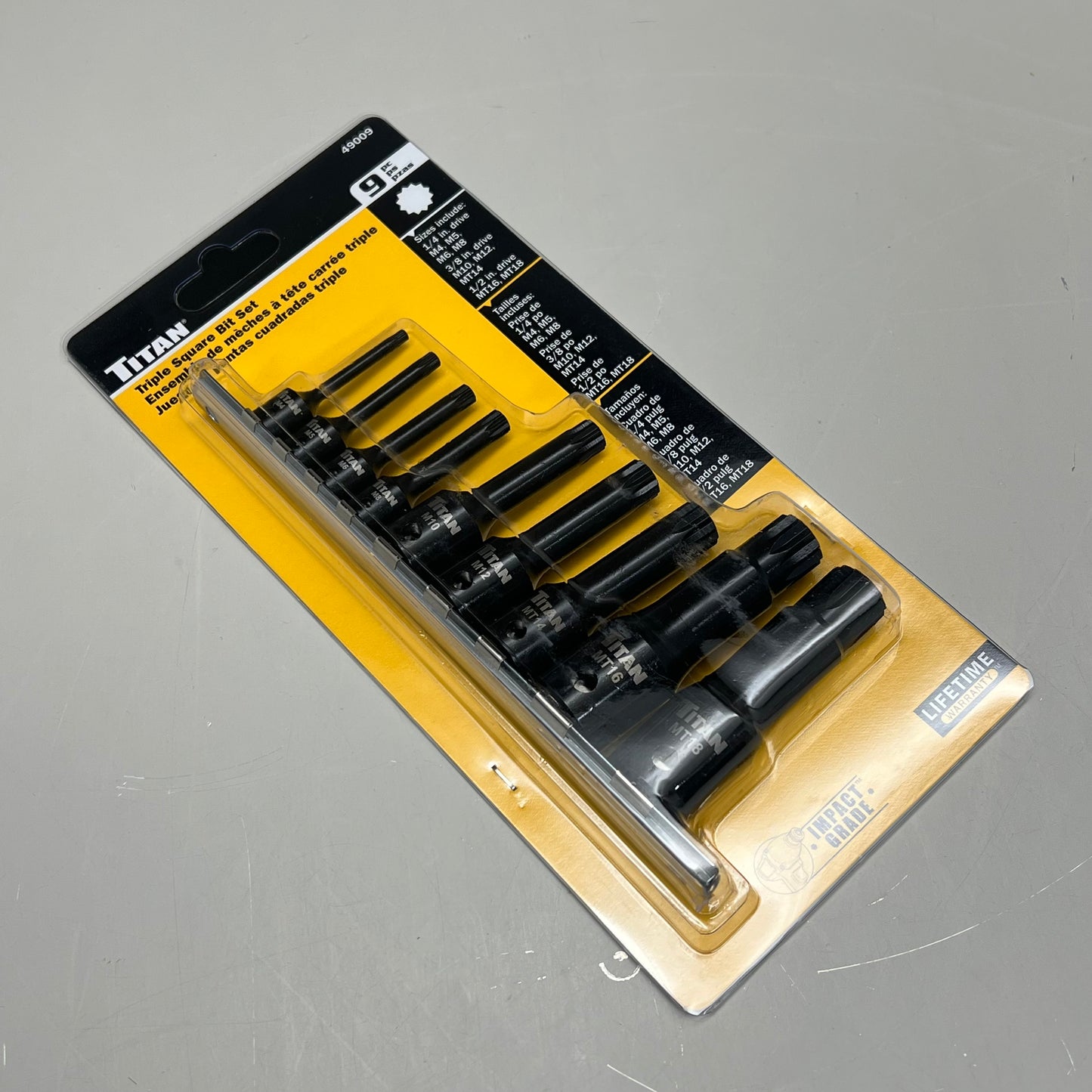 TITAN Triple Square Bit Set Impact Grade 9 Piece Set 49009