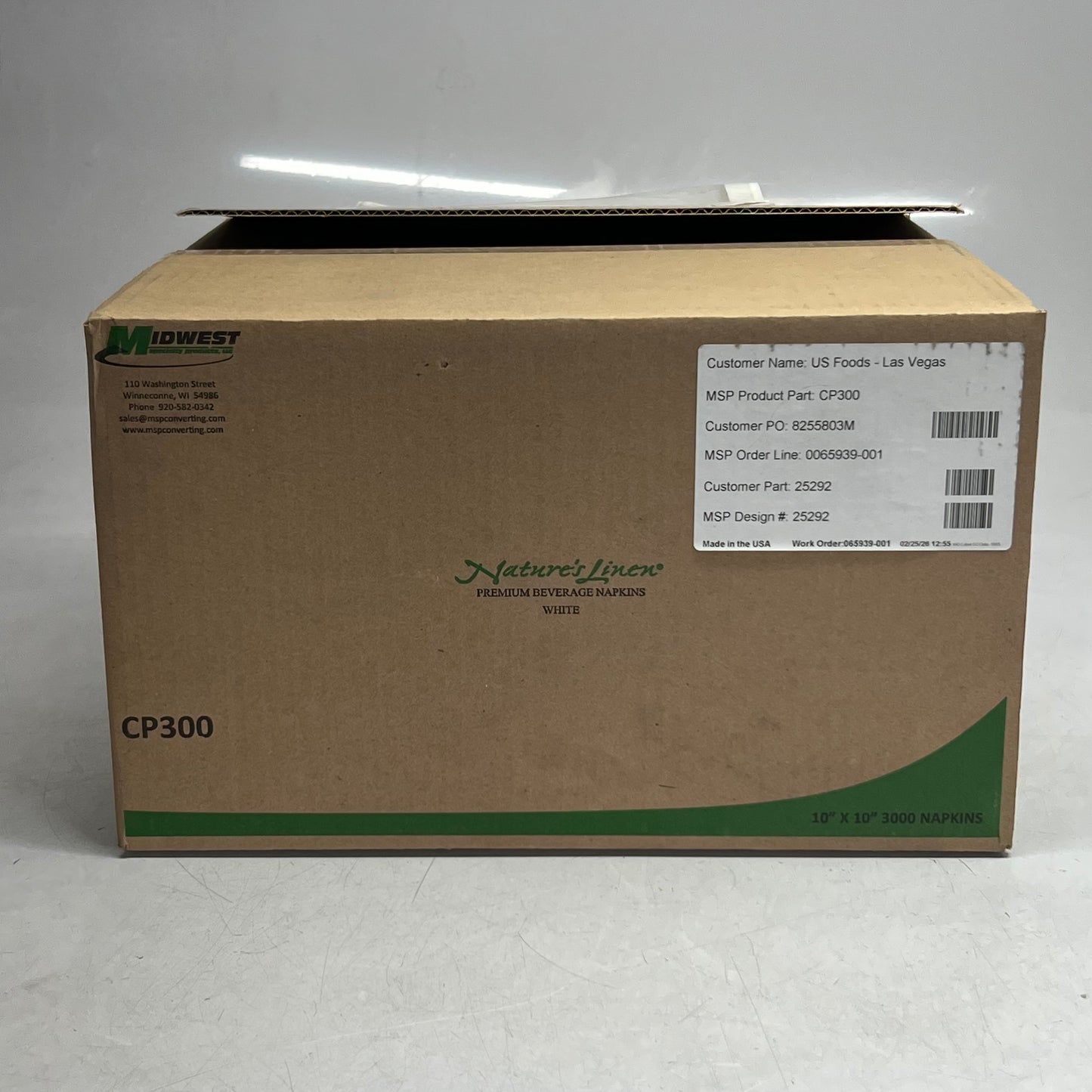 NATURE'S LINEN (3000 PACK) Premium Beverage Napkins Sz 10" x 10", White CP300