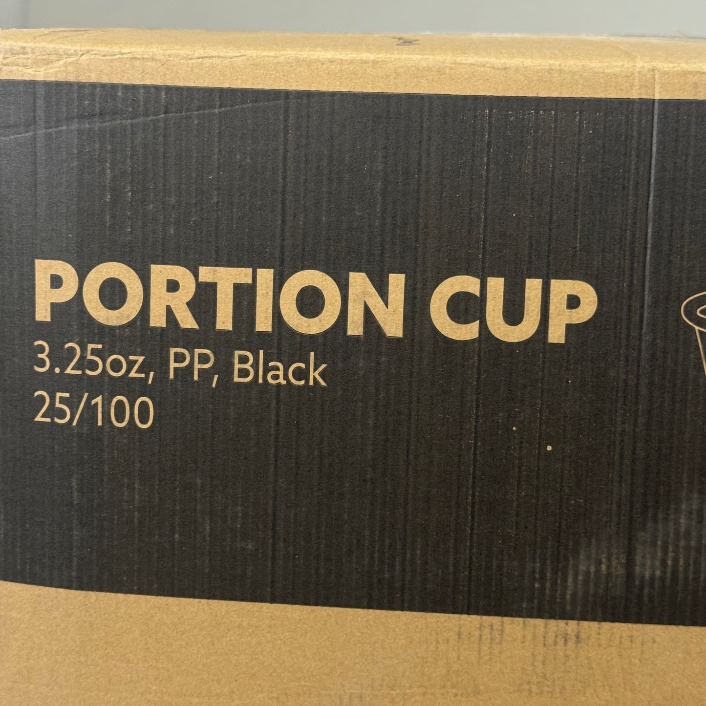EVOPAK (1 Box, 2500 Cups) Plastic No Lid Serving/Portion Cups 3.25oz Black (As-is Slightly Damaged)