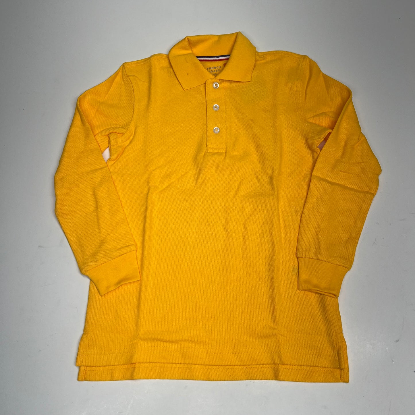 ZA@ FRENCH TOAST  Schoolwear Made for Kids Long Sleeve Polo Boys Sz M Gold 1009