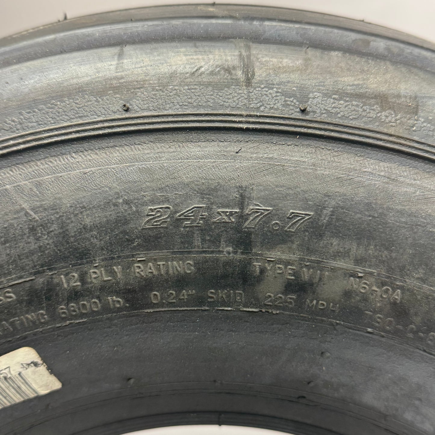 ZA@ DUNLOP Airplane Tire Sz 24 X 7.7 (AS-IS, Used & With Patch)