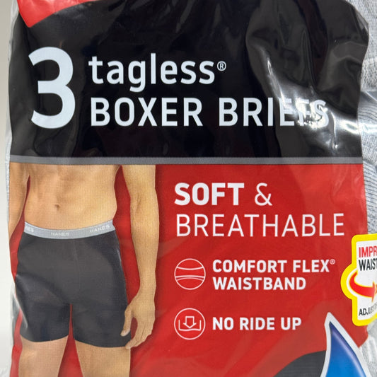 HANES (3 PACK!) Men's Cool Comfort Boxer Briefs Sz S/P 28-30" Black/Grey 2349A3