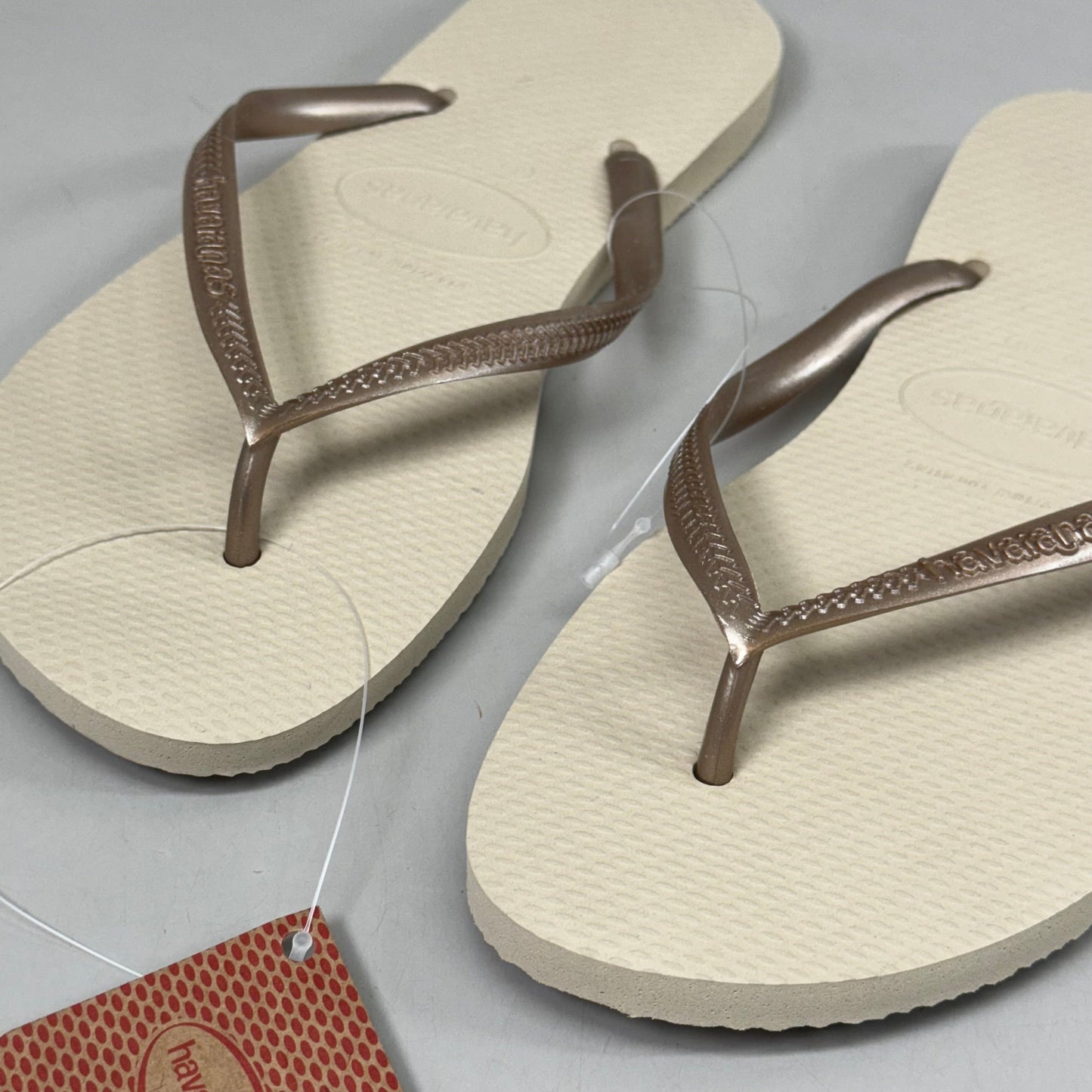 ZA@ HAVAIANAS High Quality Rubber Slim Flip Flops Non-Slip Women's 9/10 Sand Grey Light F