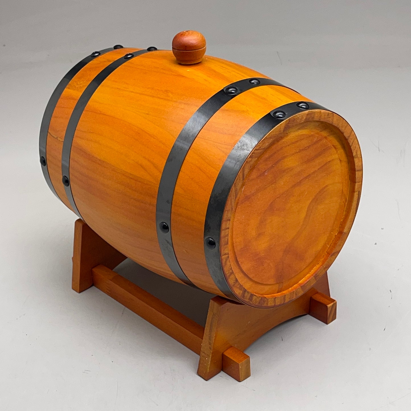 FIUDEX Solid Wood Wine Barrel Decorative Beer Keg Light Brown