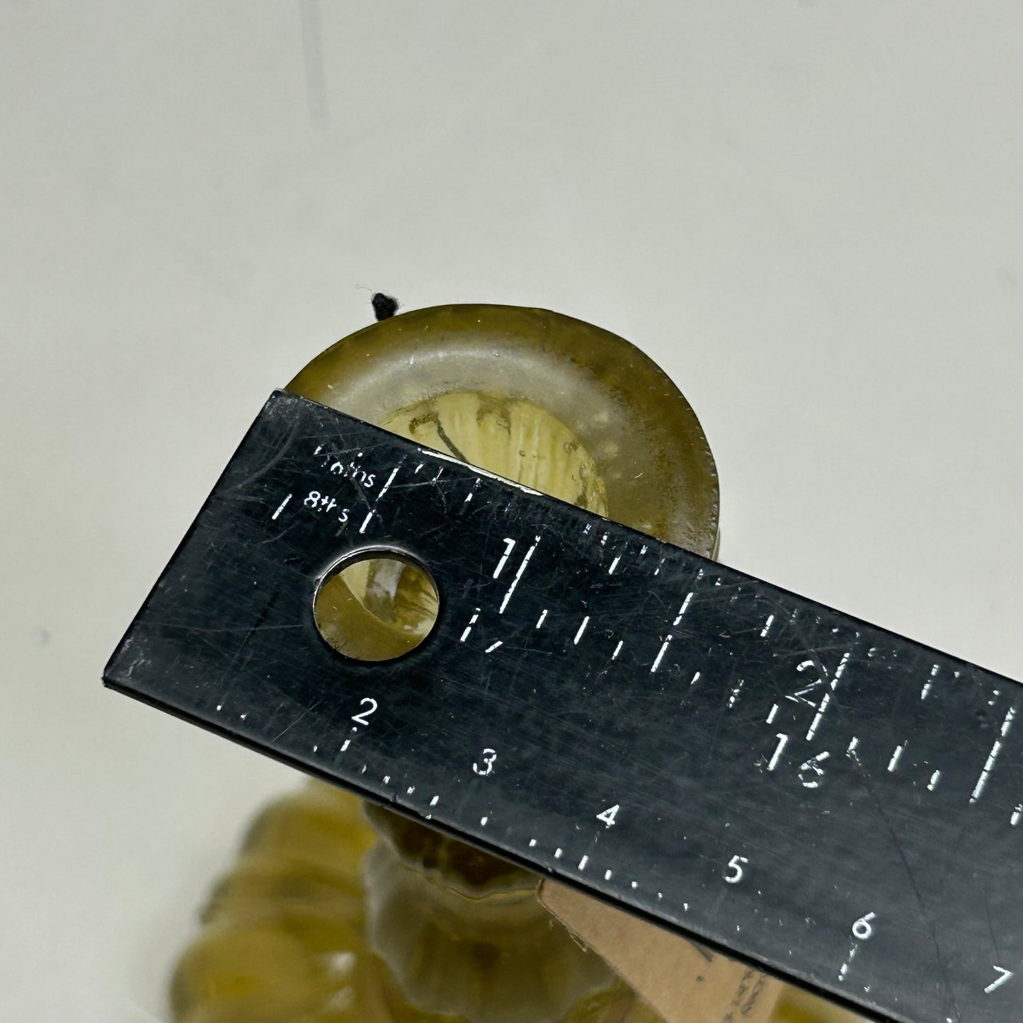 CREATIVECO-OP (2 PACK) Embossed Recycled Glass Taper Holder 3-1/4" Round, 5-3/4" Height Tinted Yellow/Gold DF8489