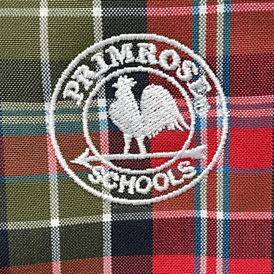 DENNIS UNIFORMS Primrose Schools Plaid Tote Bag Lunch Bag 13" x 12" Red/Green